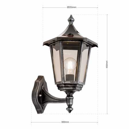 rustikale Wandlaterne mit Rauchglas