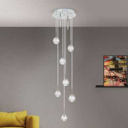 Pendelleuchte mit Kristallkugeln