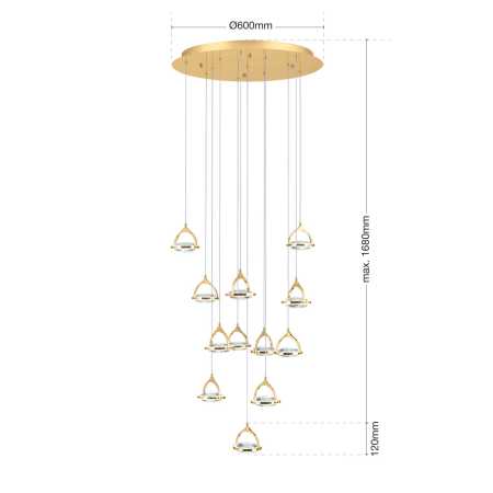 Kristall Pendelleuchte Gold