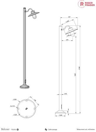 klassische Gartenleuchte 220cm