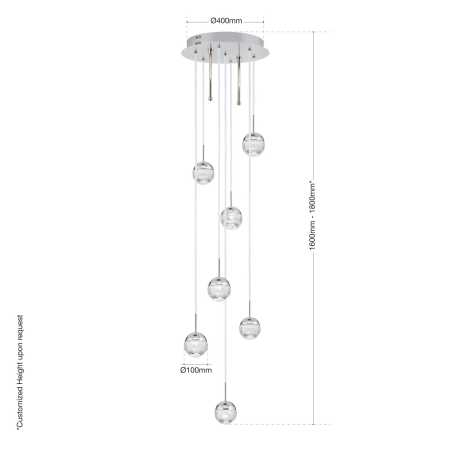 Pendelleuchte mit Kristallkugeln