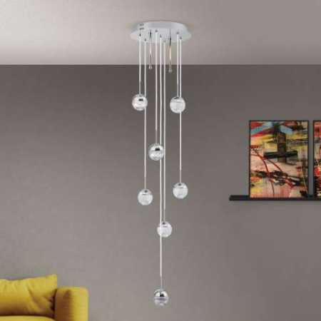 Pendelleuchte mit Kristallkugeln
