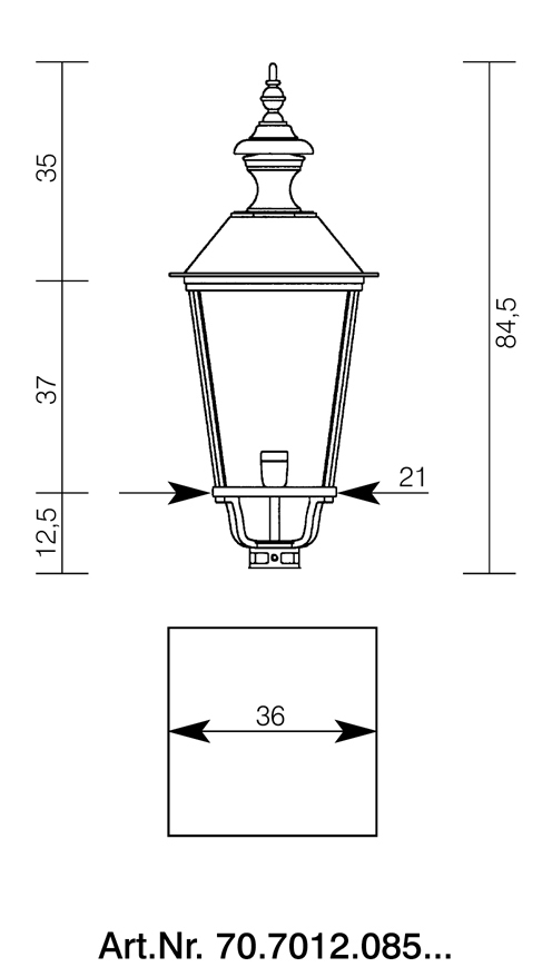 Klassische Mastleuchte groß | Klassische Aussenleuchten Online Shop