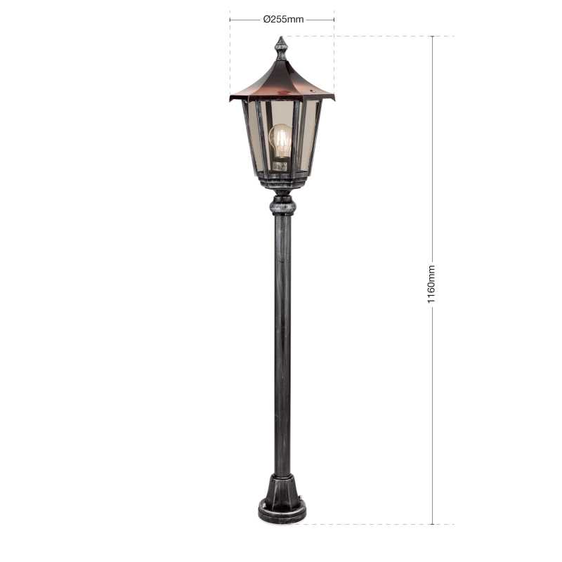 rustikale Wegeleuchte 116cm