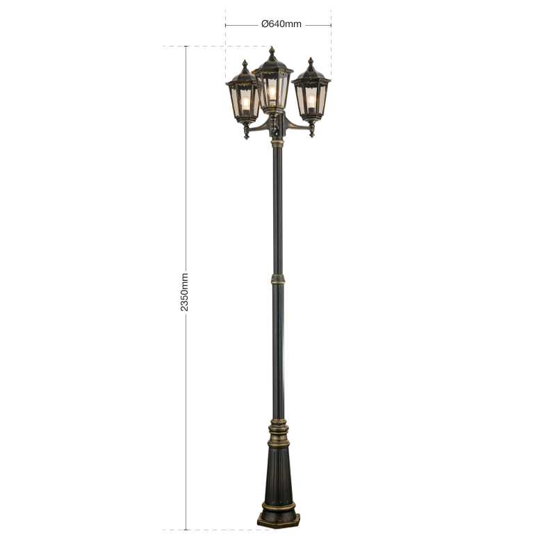 Garten-Kandelaber schwarz-gold