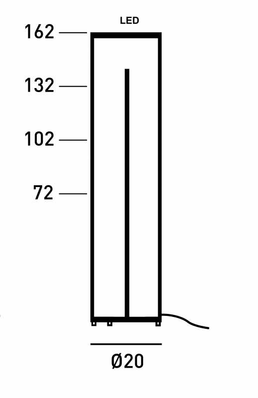 Klassische Wegeleuchte LED 72cm