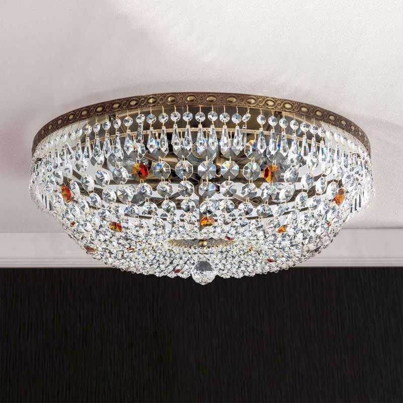 Kristall-Deckenleuchte antik