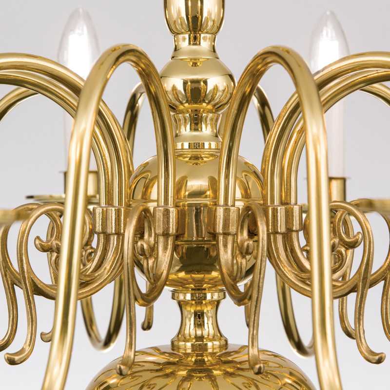 Messing- Kronleuchter 10-flammig