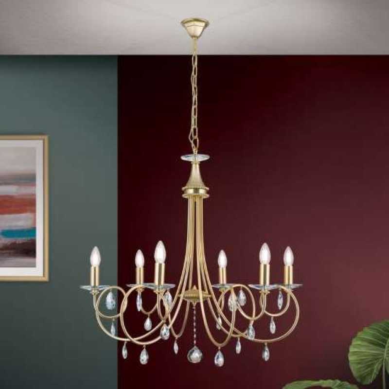 Kronleuchter gold 6-flammig
