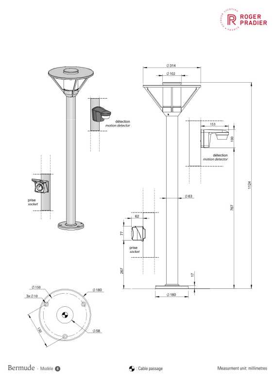 weiße Aussenleuchte 112cm