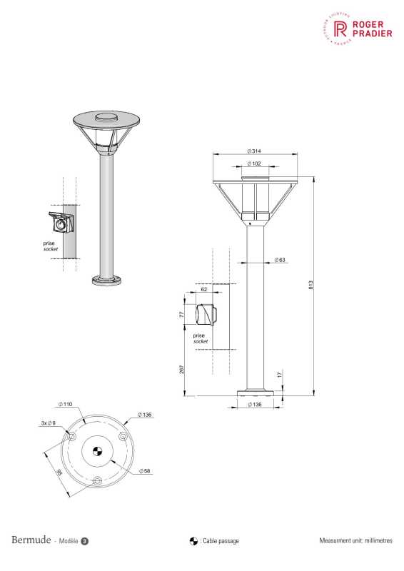 weiße Aussenleuchte 81cm
