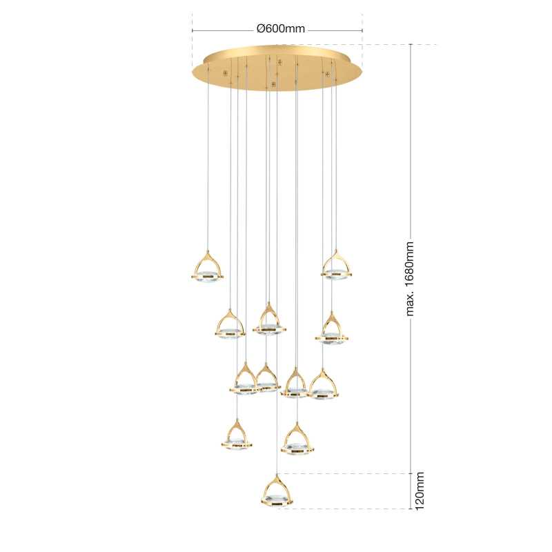 Kristall Pendelleuchte Gold