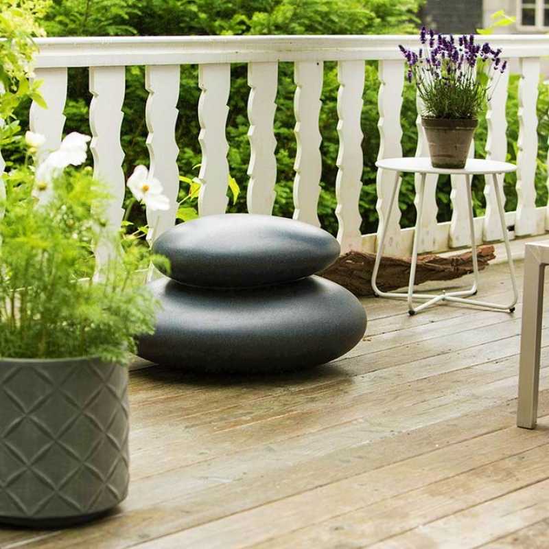 Solarleuchte Steinoptik anthrazit