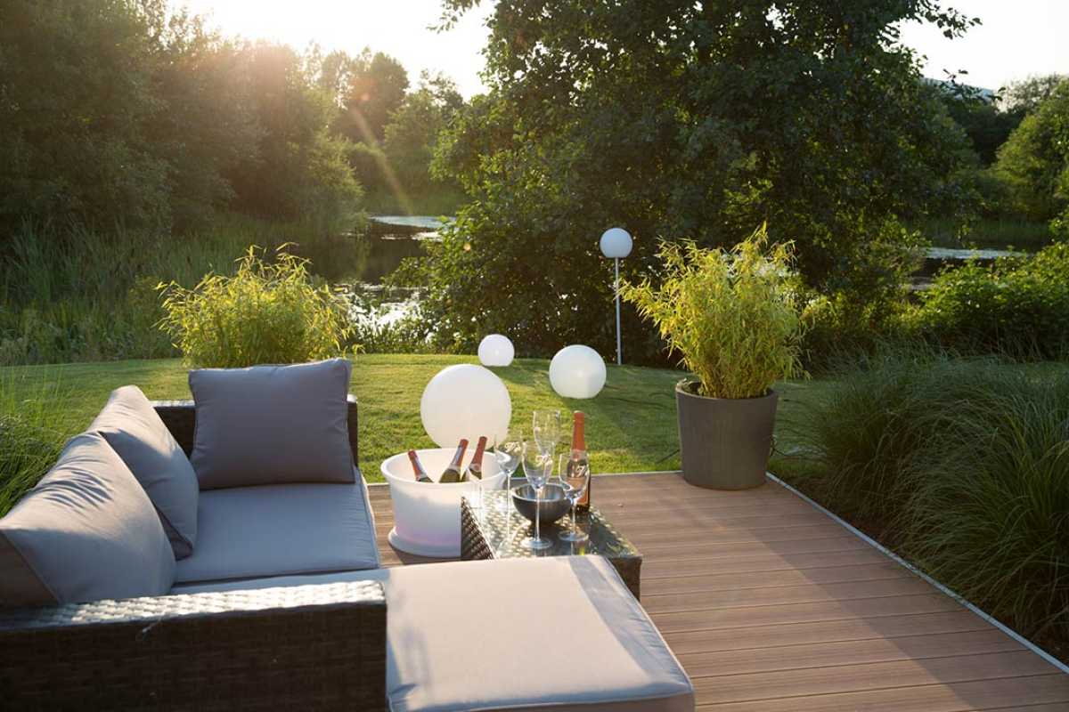 graue Aussenleuchte Solar 60cm