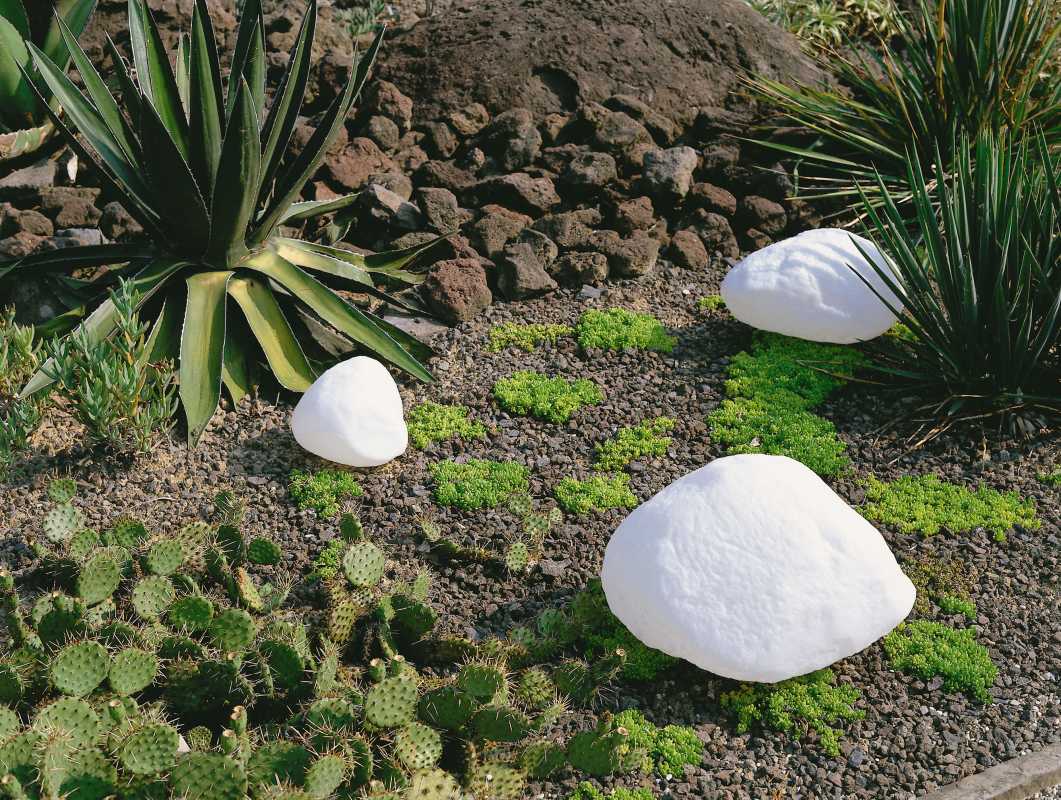 Bodenleuchte Weißer Stein