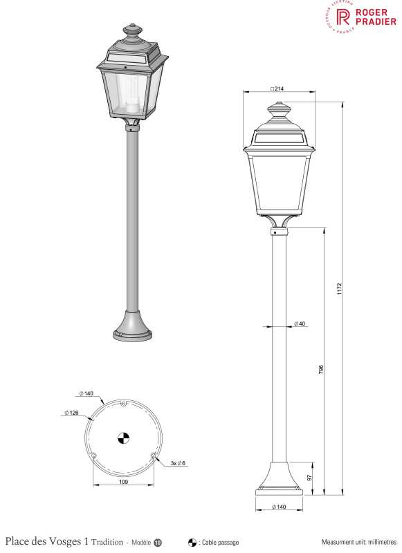 Designer Aussenleuchte 117cm