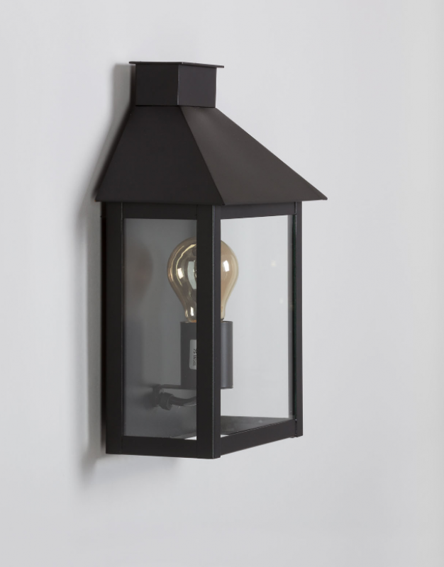 Schwarze Wandleuchte eckig