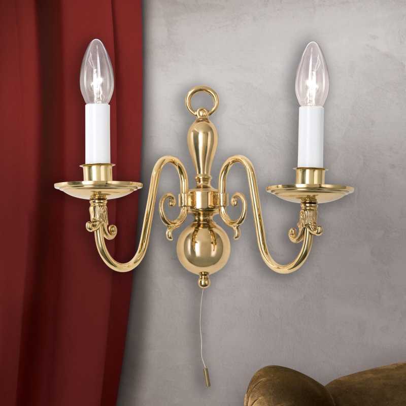 klassische Wandleuchte 2-flammig