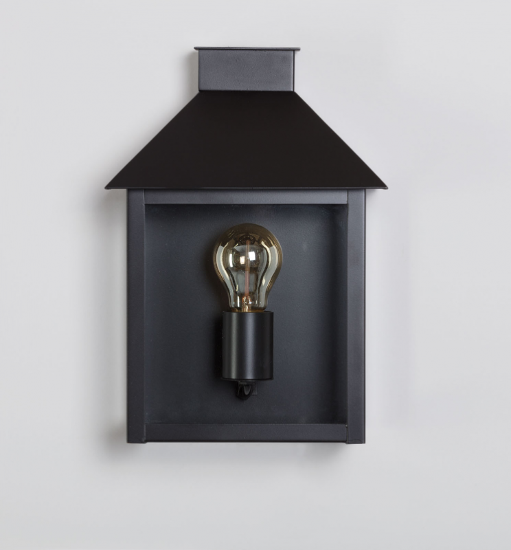 Schwarze Wandleuchte eckig