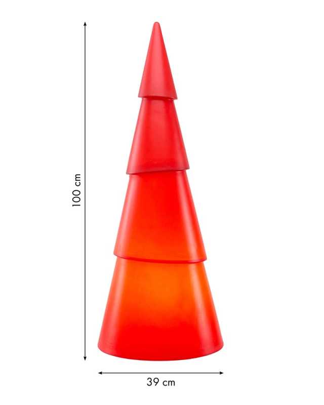 rote Aussenleuchte Design-Baum 100cm