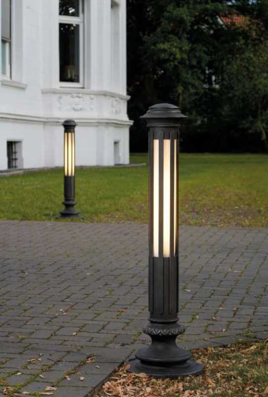 antike Wegeleuchte Eisen natur