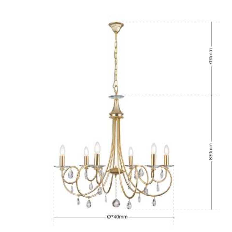 Kronleuchter gold 6-flammig